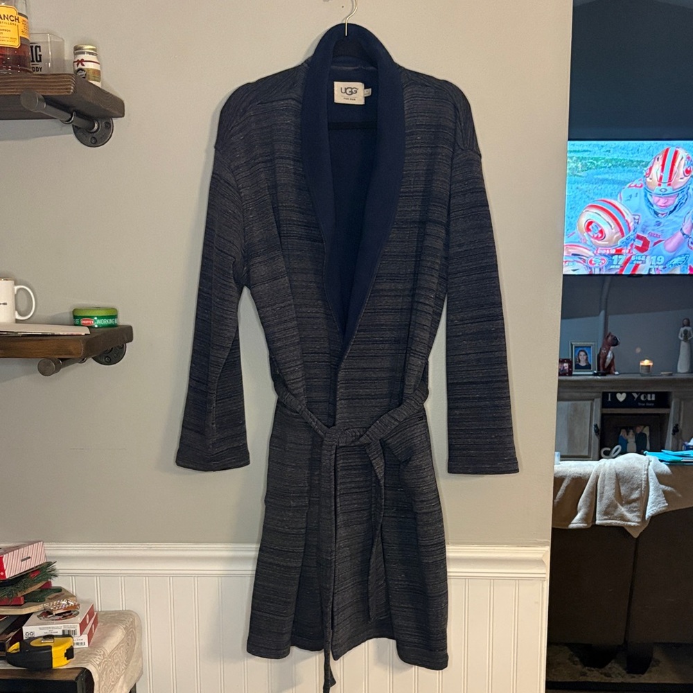 UGG Dark Blue Striped Robe